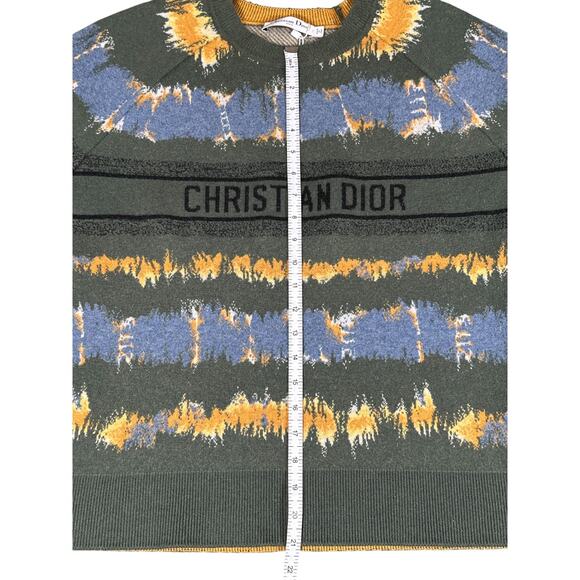 Christian Dior Tie-Dye Logo Sweater Green Blue FR40 / US8 Excellent - Picture 8 of 8